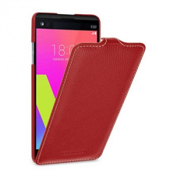 Кожаный чехол вертикальная книжка (премиум нат. кожа) для LG V20 Красный