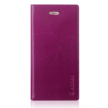 Вощеный чехол горизонтальная книжка подставка на силиконовй основе с отсеком для карт на присосках для Huawei Honor 9 Фиолетовый