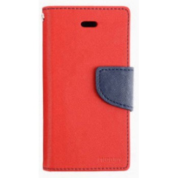 Чехол портмоне подставка на силиконовой основе с тканевым покрытием на дизайнерской магнитной защелке для HTC One X10  Красный