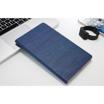Чехол книжка подставка текстура Дерево на непрозрачной поликарбонатной основе для Huawei MediaPad T3 10 Синий