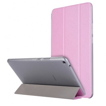 Сегментарный чехол книжка подставка текстура Золото на транспарентной поликарбонатной основе для Huawei MediaPad T3 8 Розовый