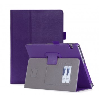 Чехол книжка подставка с рамочной защитой экрана, крепежом для стилуса, отсеком для карт и поддержкой кисти для Huawei MediaPad T3 10 Фиолетовый