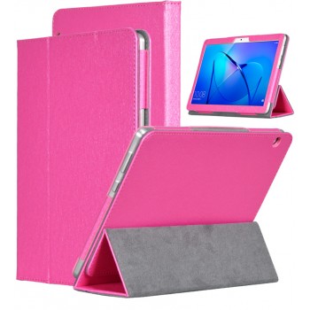 Сегментарный чехол книжка подставка текстура Золото с рамочной защитой экрана для Huawei MediaPad T3 10 Пурпурный