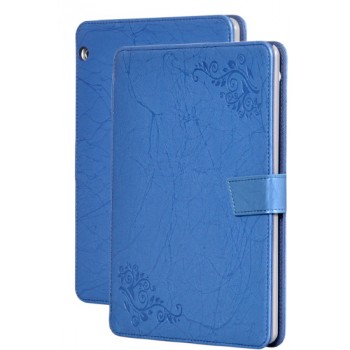 Чехол книжка подставка текстура Узоры на непрозрачной поликарбонатной основе и с магнитной защелкой для Huawei MediaPad T3 10 Синий
