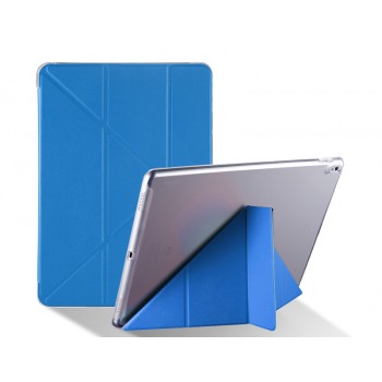 Оригами чехол книжка подставка на транспарентной силиконовой основе для Ipad Pro 10.5 Синий