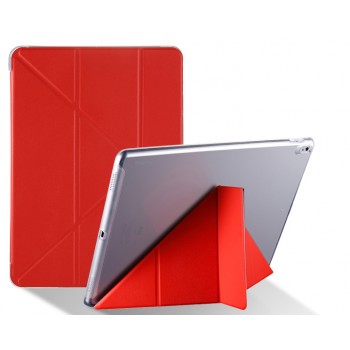 Оригами чехол книжка подставка на транспарентной силиконовой основе для Ipad Pro 10.5 Красный