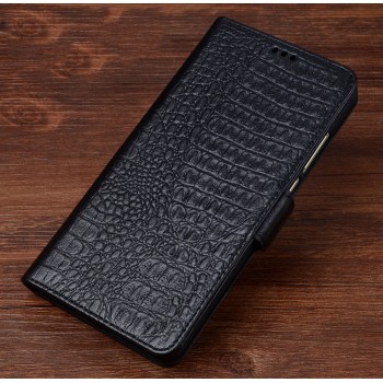 Кожаный чехол портмоне подставка (премиум нат. кожа крокодила) с крепежной застежкой для OnePlus 5 