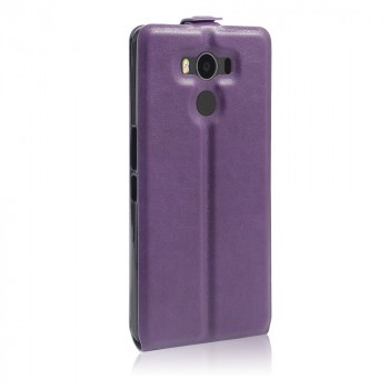 Чехол вертикальная книжка на силиконовой основе с отсеком для карт на магнитной защелке для Elephone P9000  Фиолетовый