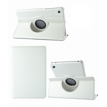 Роторный чехол книжка подставка на непрозрачной поликарбонатной основе для Huawei MediaPad M3 Lite 10  Белый