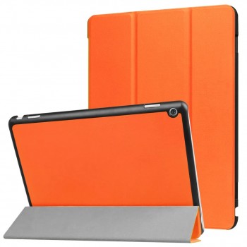 Сегментарный чехол книжка подставка на непрозрачной поликарбонатной основе для Huawei MediaPad M3 Lite 10  Оранжевый