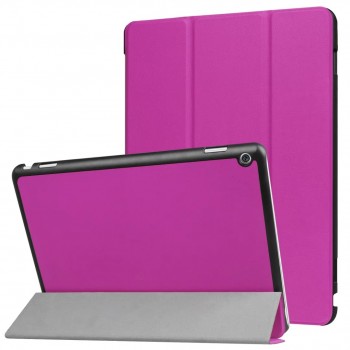 Сегментарный чехол книжка подставка на непрозрачной поликарбонатной основе для Huawei MediaPad M3 Lite 10  Фиолетовый