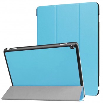 Сегментарный чехол книжка подставка на непрозрачной поликарбонатной основе для Huawei MediaPad M3 Lite 10  Голубой