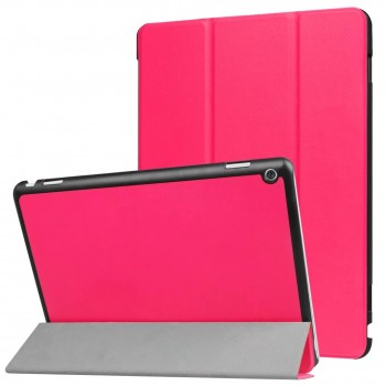 Сегментарный чехол книжка подставка на непрозрачной поликарбонатной основе для Huawei MediaPad M3 Lite 10  Пурпурный