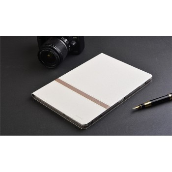Чехол книжка подставка текстура Линии на непрозрачной поликарбонатной основе для Huawei MediaPad M3 Lite 10  Белый