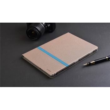 Чехол книжка подставка текстура Линии на непрозрачной поликарбонатной основе для Huawei MediaPad M3 Lite 10  Бежевый