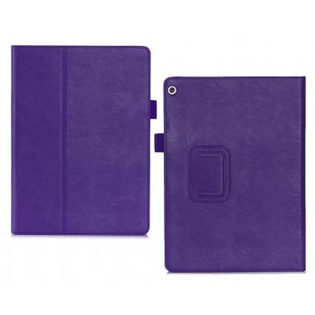Чехол книжка подставка с рамочной защитой экрана, крепежом для стилуса, отсеком для карт и поддержкой кисти для Huawei MediaPad M3 Lite 10  Фиолетовый