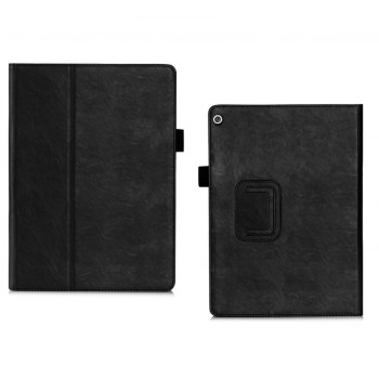 Чехол книжка подставка с рамочной защитой экрана, крепежом для стилуса, отсеком для карт и поддержкой кисти для Huawei MediaPad M3 Lite 10  Черный