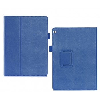 Чехол книжка подставка с рамочной защитой экрана, крепежом для стилуса, отсеком для карт и поддержкой кисти для Huawei MediaPad M3 Lite 10  Синий