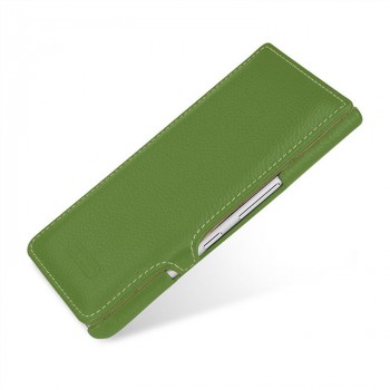 Кожаный чехол горизонтальная книжка на пластиковой основе для BlackBerry KEYone Зеленый