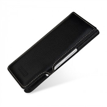 Кожаный чехол горизонтальная книжка на пластиковой основе для BlackBerry KEYone Черный