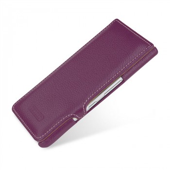 Кожаный чехол горизонтальная книжка на пластиковой основе для BlackBerry KEYone Фиолетовый