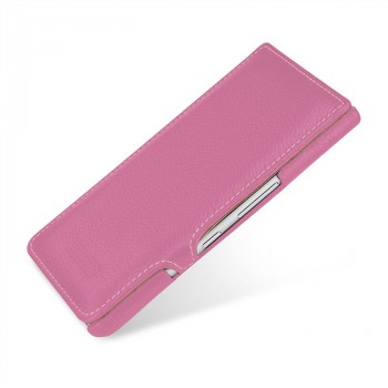 Кожаный чехол горизонтальная книжка на пластиковой основе для BlackBerry KEYone Розовый