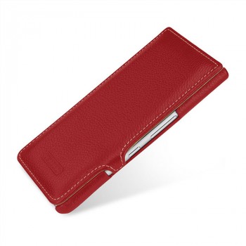 Кожаный чехол горизонтальная книжка на пластиковой основе для BlackBerry KEYone Красный