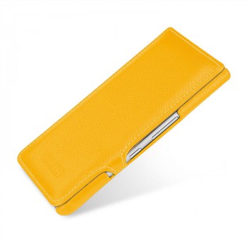 Кожаный чехол горизонтальная книжка на пластиковой основе для BlackBerry KEYone Желтый