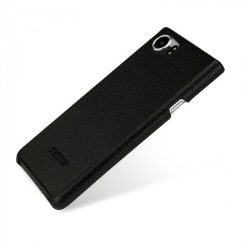 Кожаный чехол накладка (премиум нат. кожа) для BlackBerry KEYone  Черный