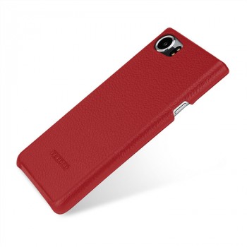 Кожаный чехол накладка (премиум нат. кожа) для BlackBerry KEYone  Красный