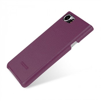 Кожаный чехол накладка (премиум нат. кожа) для BlackBerry KEYone  Фиолетовый