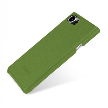Кожаный чехол накладка (премиум нат. кожа) для BlackBerry KEYone  Зеленый