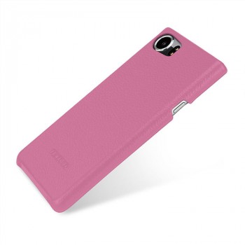 Кожаный чехол накладка (премиум нат. кожа) для BlackBerry KEYone  Розовый
