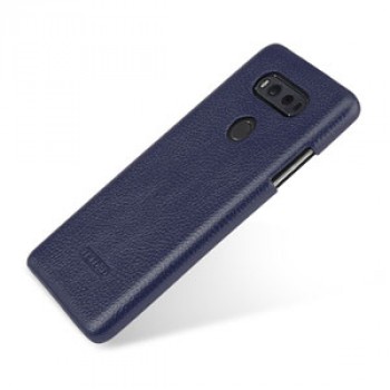 Кожаный чехол накладка (премиум нат. кожа) для LG V20  Синий