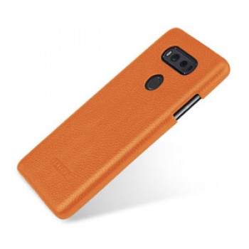 Кожаный чехол накладка (премиум нат. кожа) для LG V20  Оранжевый