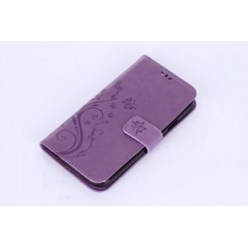 Винтажная чехол портмоне подставка на силиконовой основе на магнитной защелке для Doogee X6 Пурпурный
