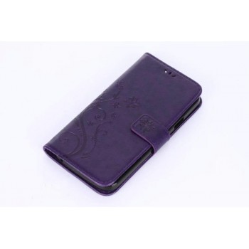 Винтажная чехол портмоне подставка на силиконовой основе на магнитной защелке для Doogee X6 Фиолетовый