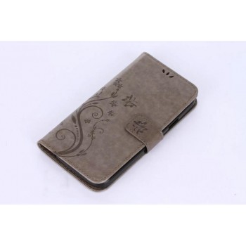 Винтажная чехол портмоне подставка на силиконовой основе на магнитной защелке для Doogee X6 Серый