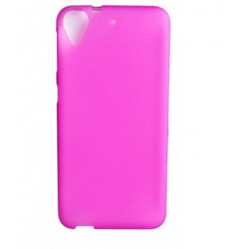 Силиконовый матовый полупрозрачный чехол для HTC Desire 650  Розовый