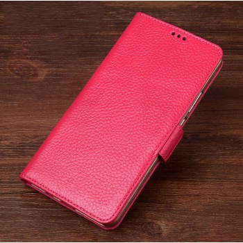 Кожаный чехол портмоне подставка (премиум нат. кожа) с крепежной застежкой для ASUS ZenFone AR Розовый