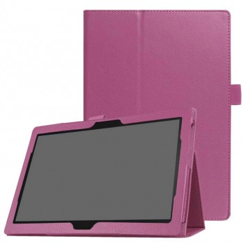 Чехол книжка подставка с рамочной защитой экрана и крепежом для стилуса для Lenovo Tab 4 10/10 Plus Фиолетовый