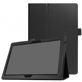 Чехол книжка подставка с рамочной защитой экрана и крепежом для стилуса для Lenovo Tab 4 10/10 Plus Черный