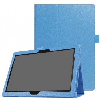 Чехол книжка подставка с рамочной защитой экрана и крепежом для стилуса для Lenovo Tab 4 10/10 Plus Голубой