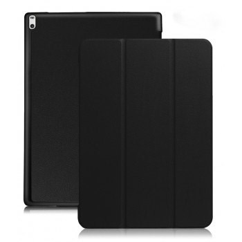 Сегментарный чехол книжка подставка на непрозрачной поликарбонатной основе для Lenovo Tab 4 10 Черный