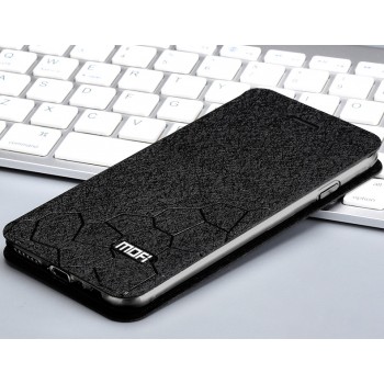 Чехол горизонтальная книжка подставка текстура Соты на силиконовой основе для OnePlus 5  Черный