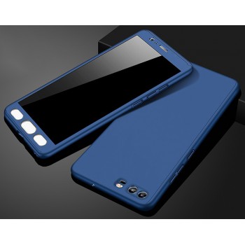 Пластиковый непрозрачный матовый чехол сборного типа с улучшенной защитой элементов корпуса для Huawei Honor 9 Синий