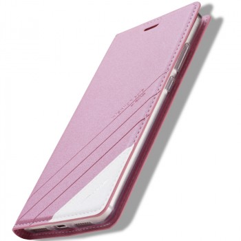 Чехол горизонтальная книжка подставка текстура Линии на силиконовой основе для Huawei Honor 9  Розовый
