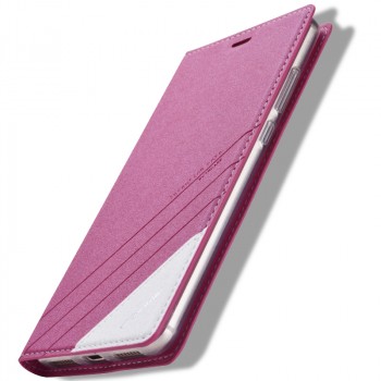 Чехол горизонтальная книжка подставка текстура Линии на силиконовой основе для Huawei Honor 9  Пурпурный