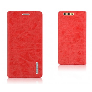 Винтажный чехол портмоне подставка текстура Узоры на силиконовой основе с отсеком для карт для Huawei Honor 9  Красный