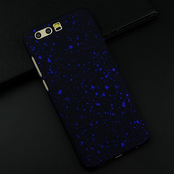 Пластиковый непрозрачный матовый чехол текстура Звезды для Huawei Honor 9 Синий